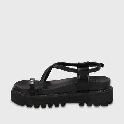 Sandalia Plataforma Negra Mujer 1573G