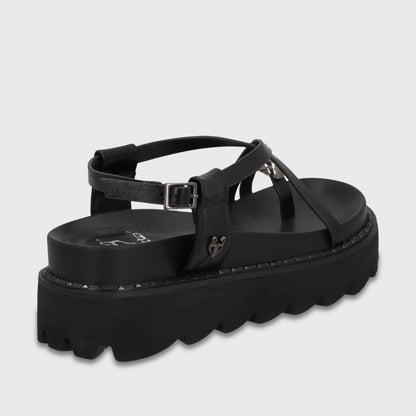 Sandalia Plataforma Negra Mujer 1573G