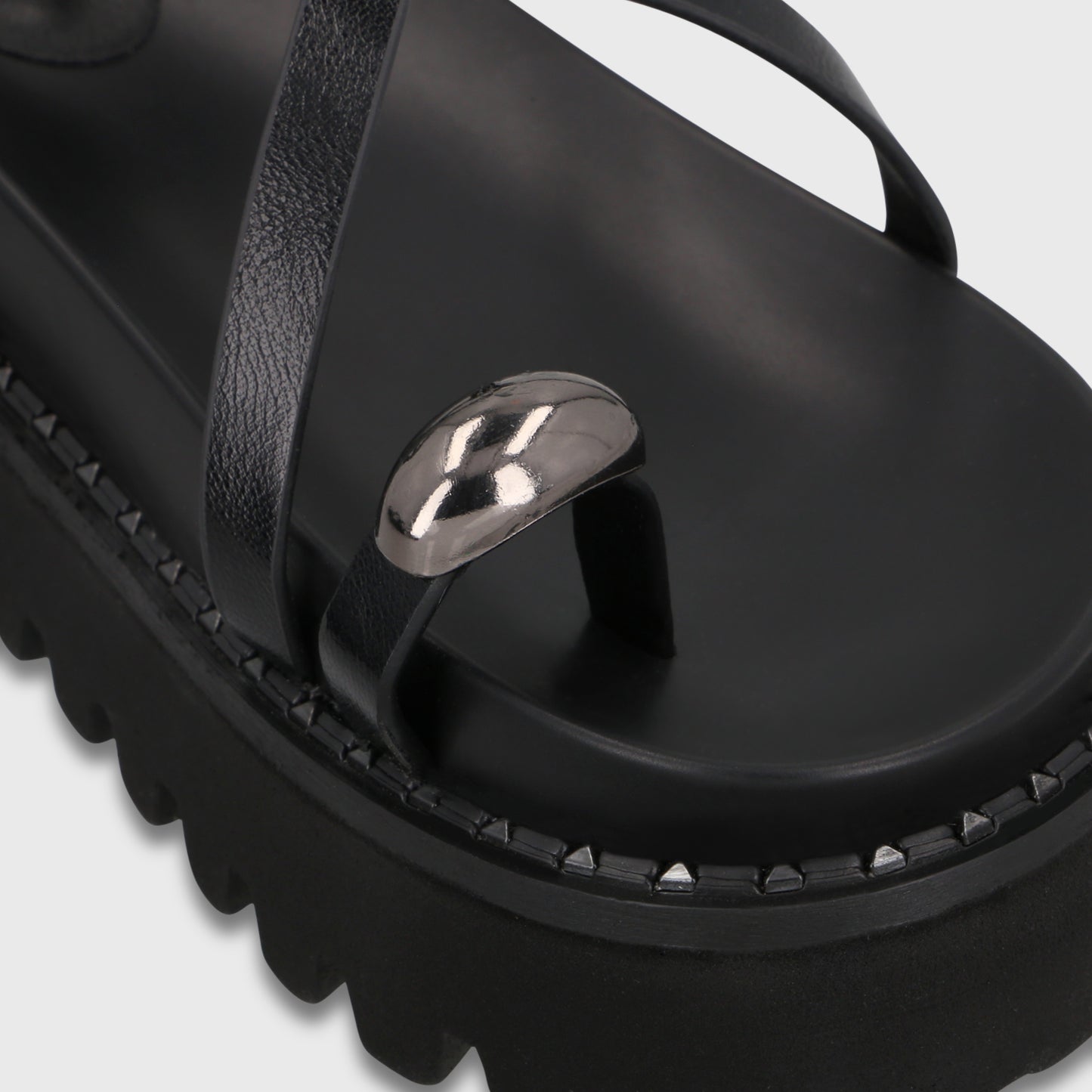 Sandalia Plataforma Negra Mujer 1573G