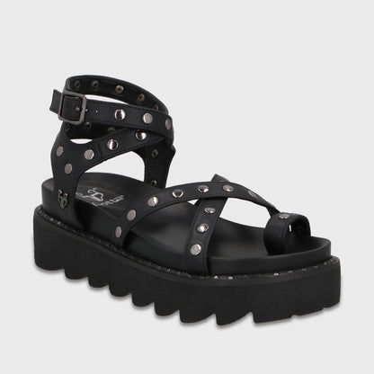 Sandalia Plataforma Negra Mujer 1573H