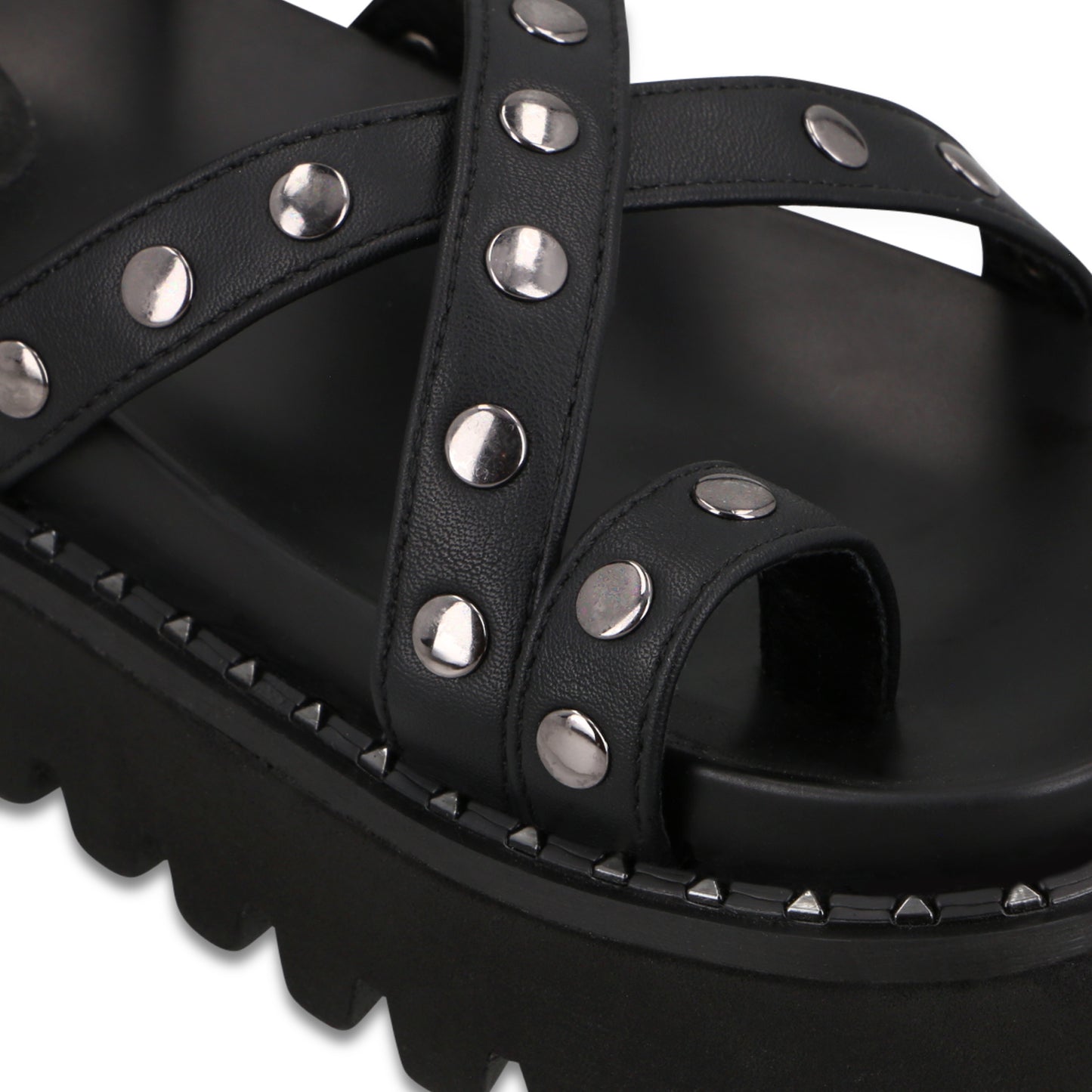 Sandalia Plataforma Negra Mujer 1573H