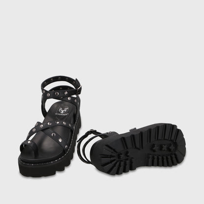 Sandalia Plataforma Negra Mujer 1573H