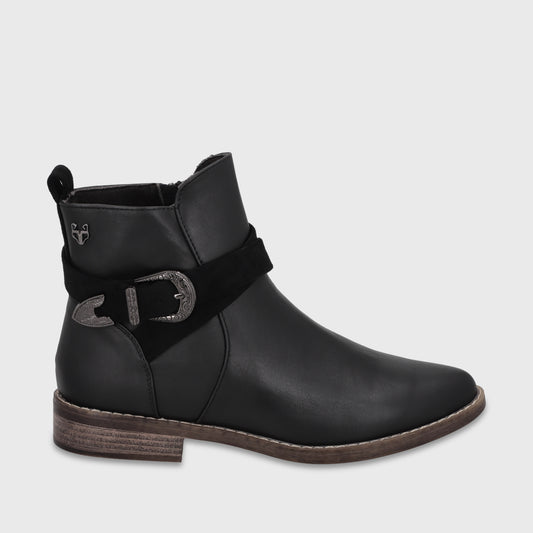 Botin Plano Negro Mujer 1756001