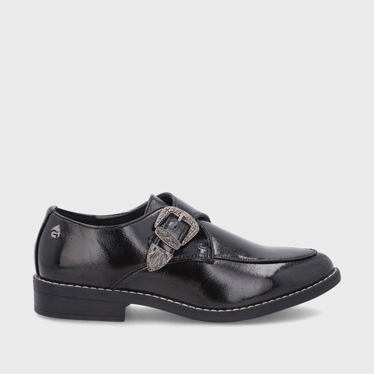 Zapato Negro Charol Mujer 17565