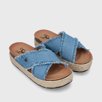 Sandalia Plaforma Denim  Mujer 23195