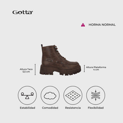 Botin Plataforma Café Mujer 23507