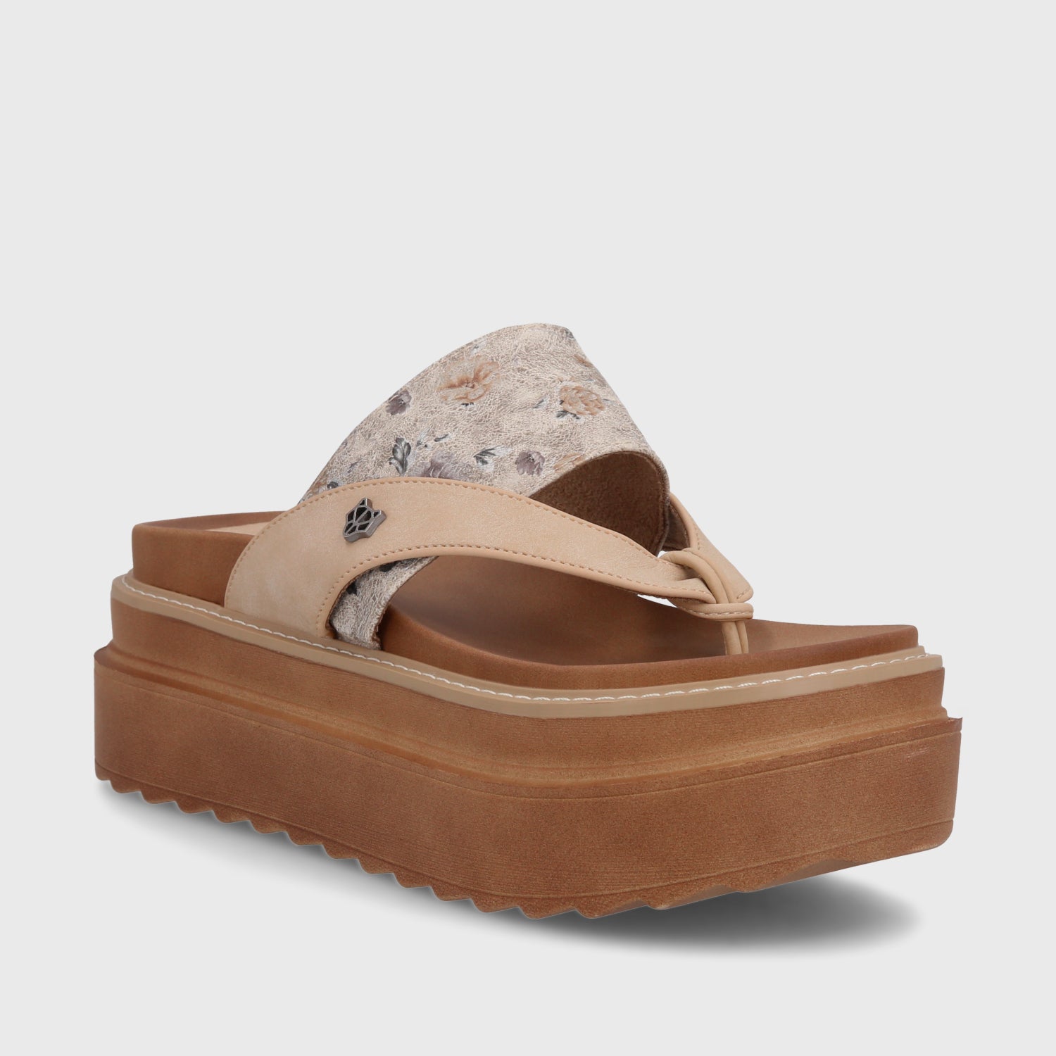 Sandalia Plataforma Camel Mujer 25234