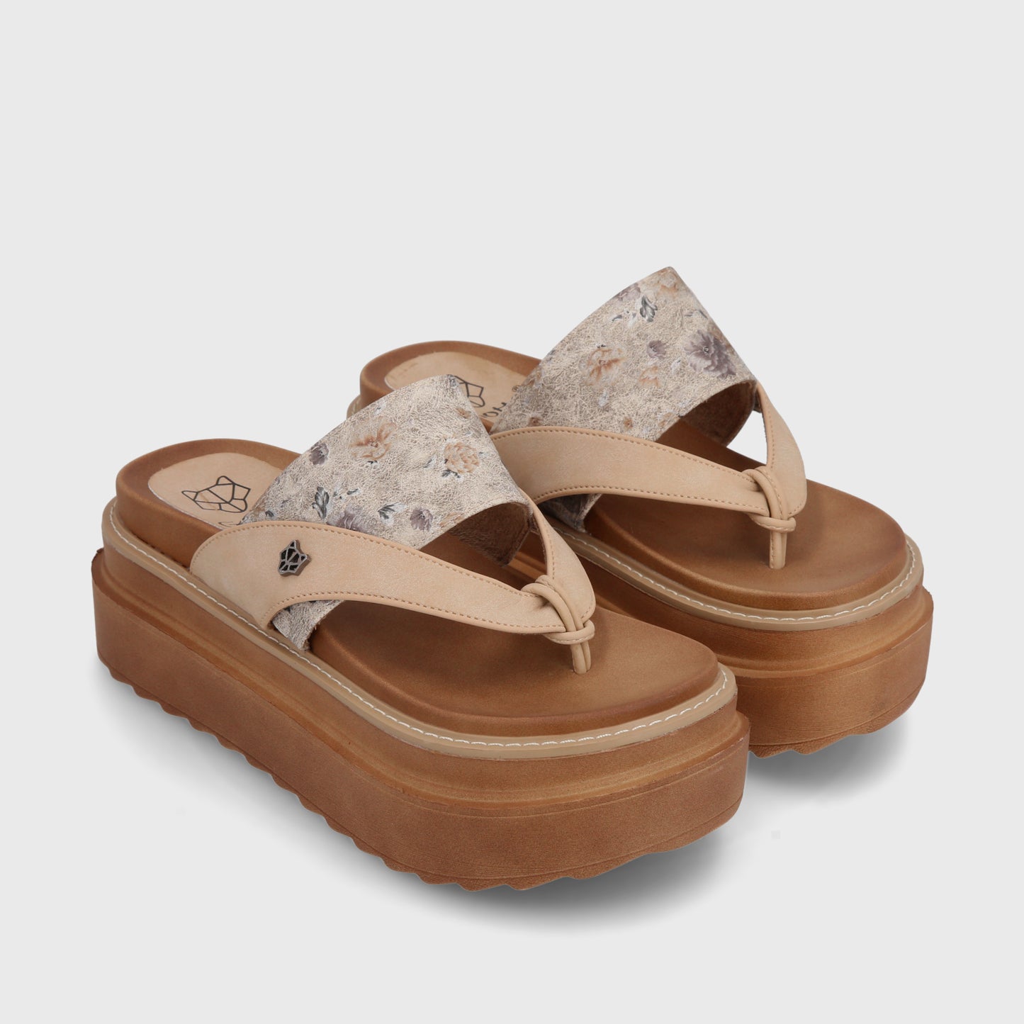 Sandalia Plataforma Camel Mujer 25234