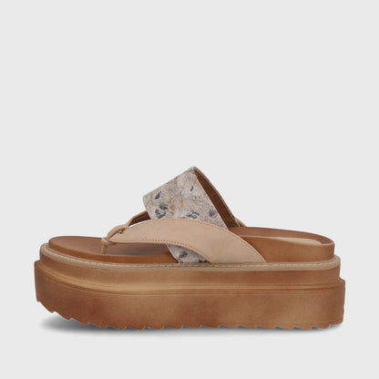 Sandalia Plataforma Camel Mujer 25234