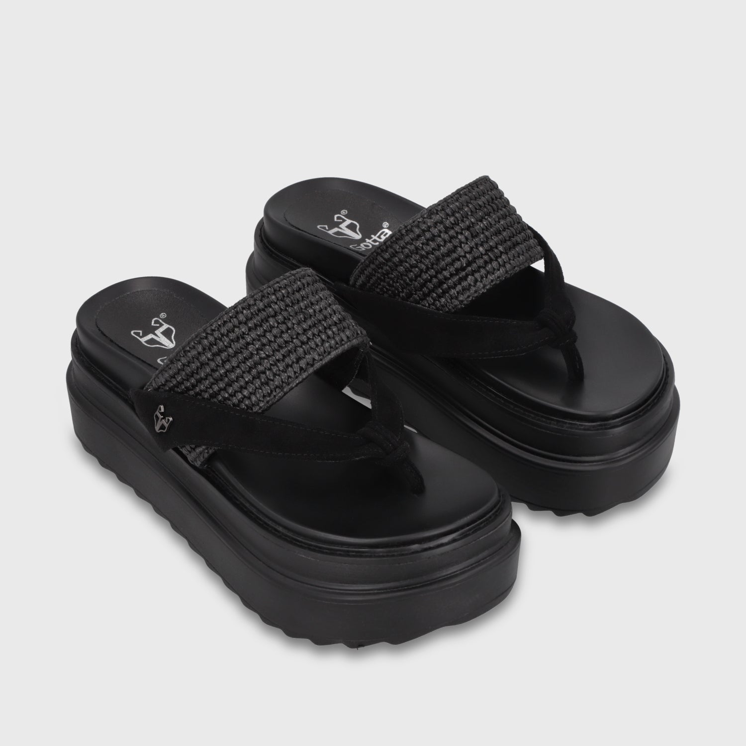 Sandalia Plataforma Negra Mujer 25234