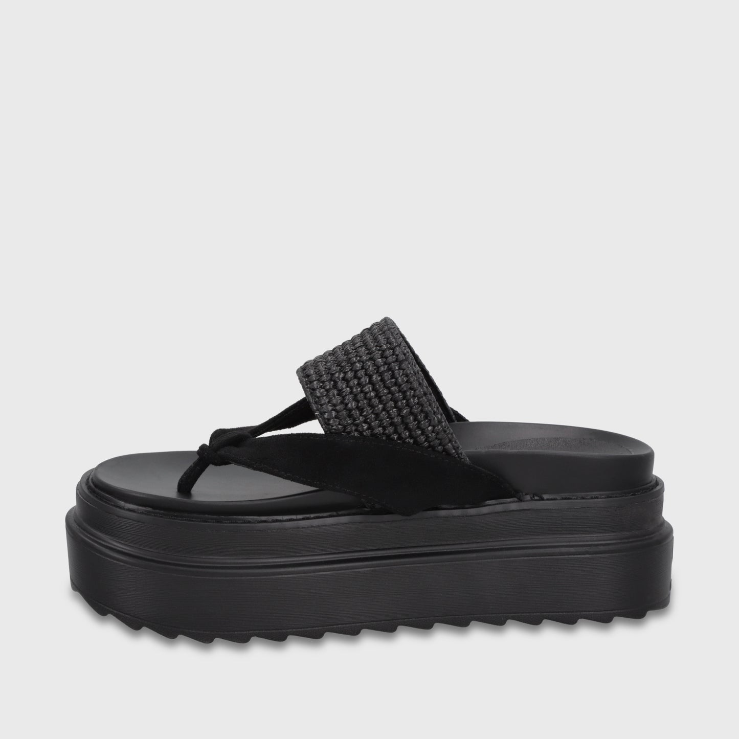 Sandalia Plataforma Negra Mujer 25234