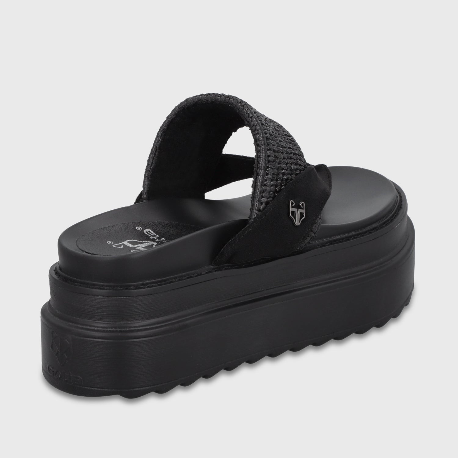 Sandalia Plataforma Negra Mujer 25234