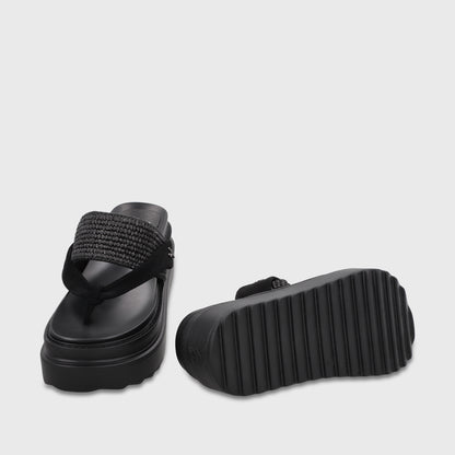 Sandalia Plataforma Negra Mujer 25234