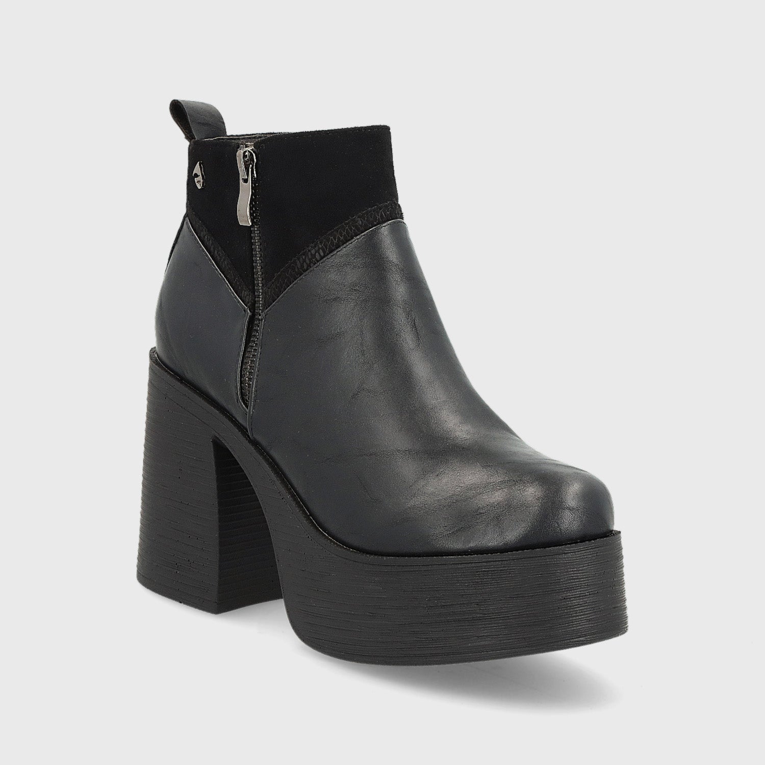 Gotta Botin Negro Taco Alto Botín Plataforma Negro Mujer 25630
