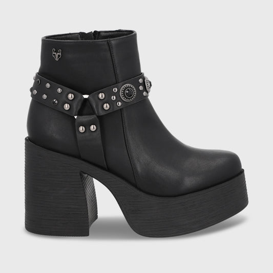 Botin Taco Negro Mujer 25635