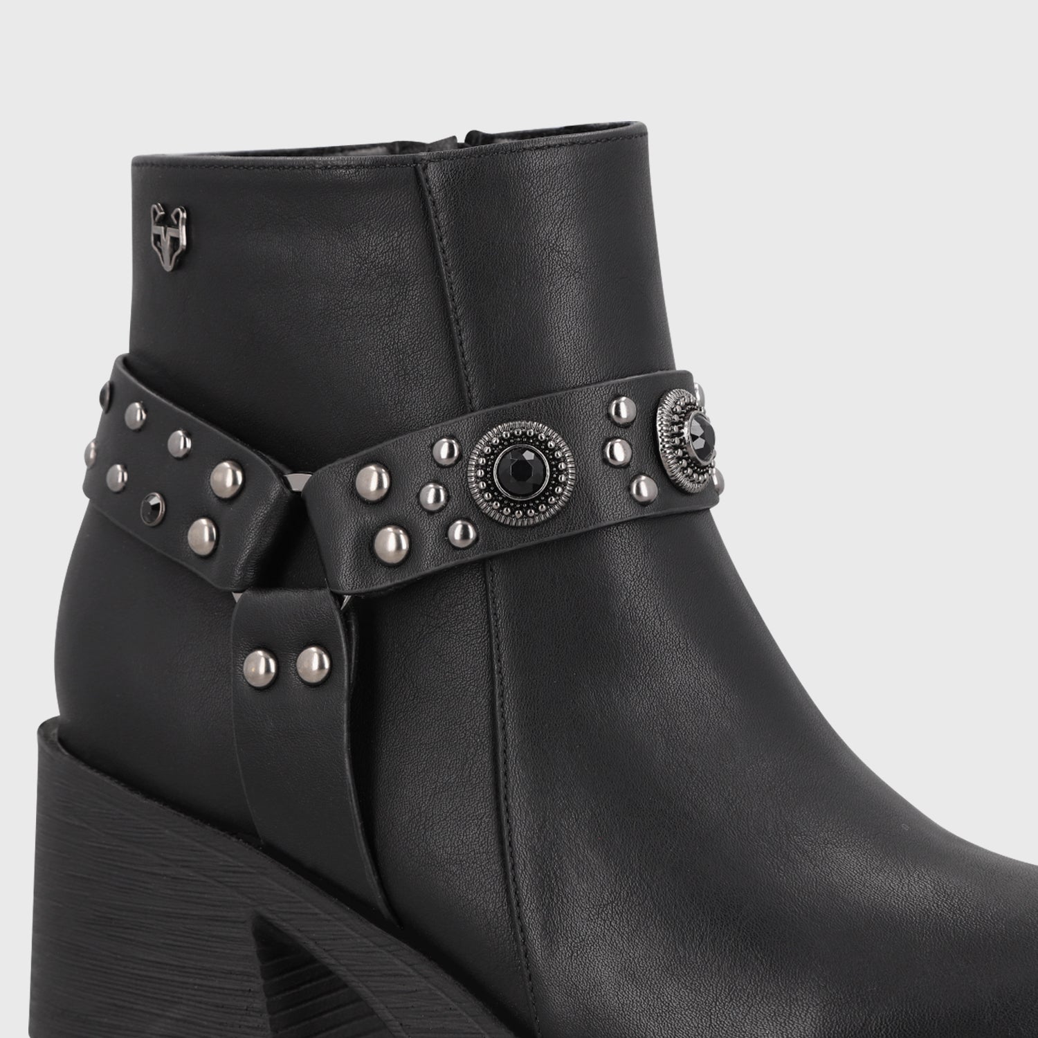 Botin Taco Negro Mujer 25635