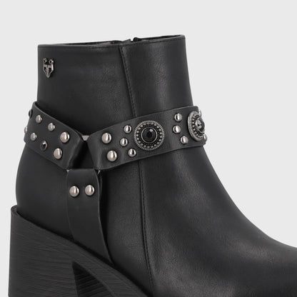 Botin Taco Negro Mujer 25635
