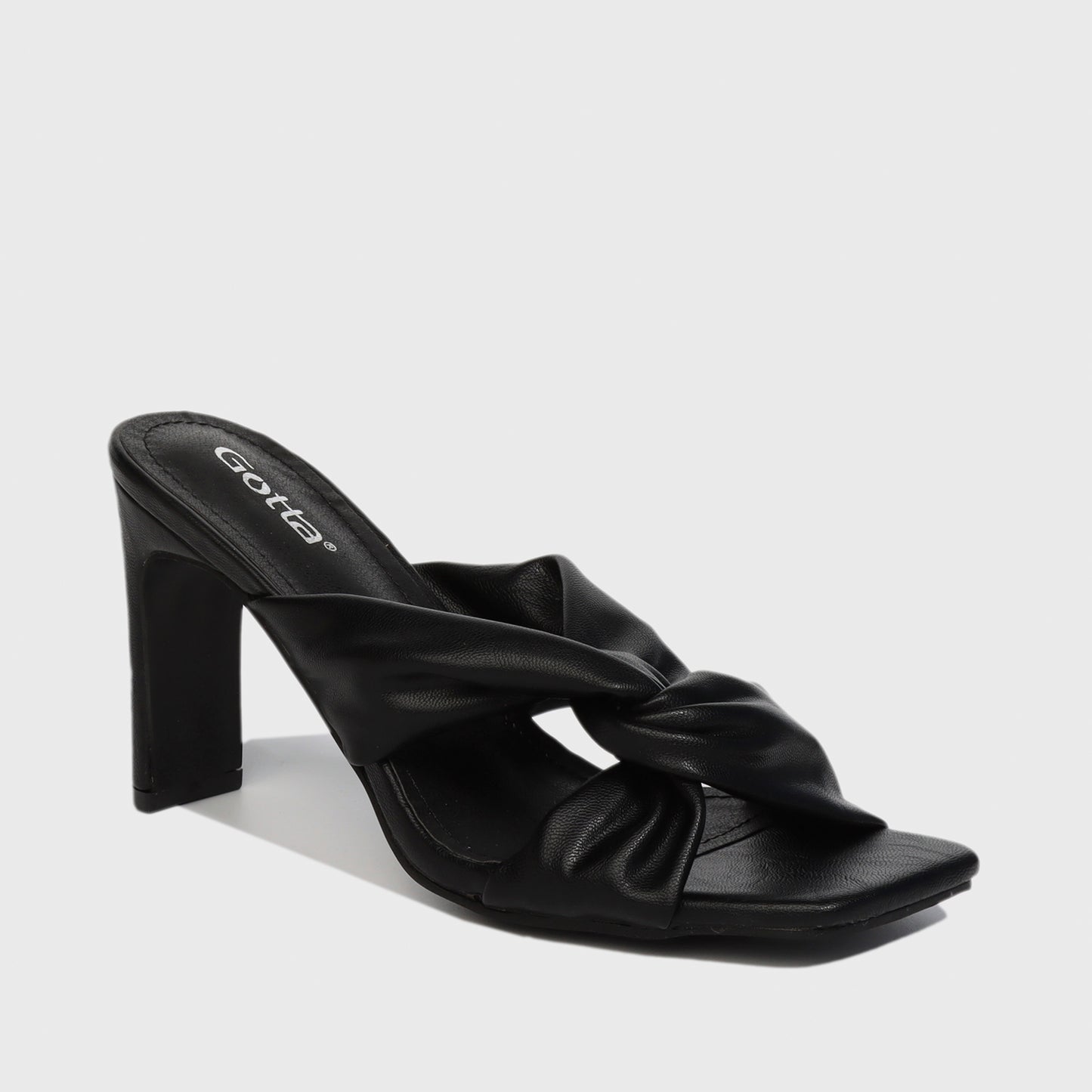 Sandalia Taco Negra Mujer 25700