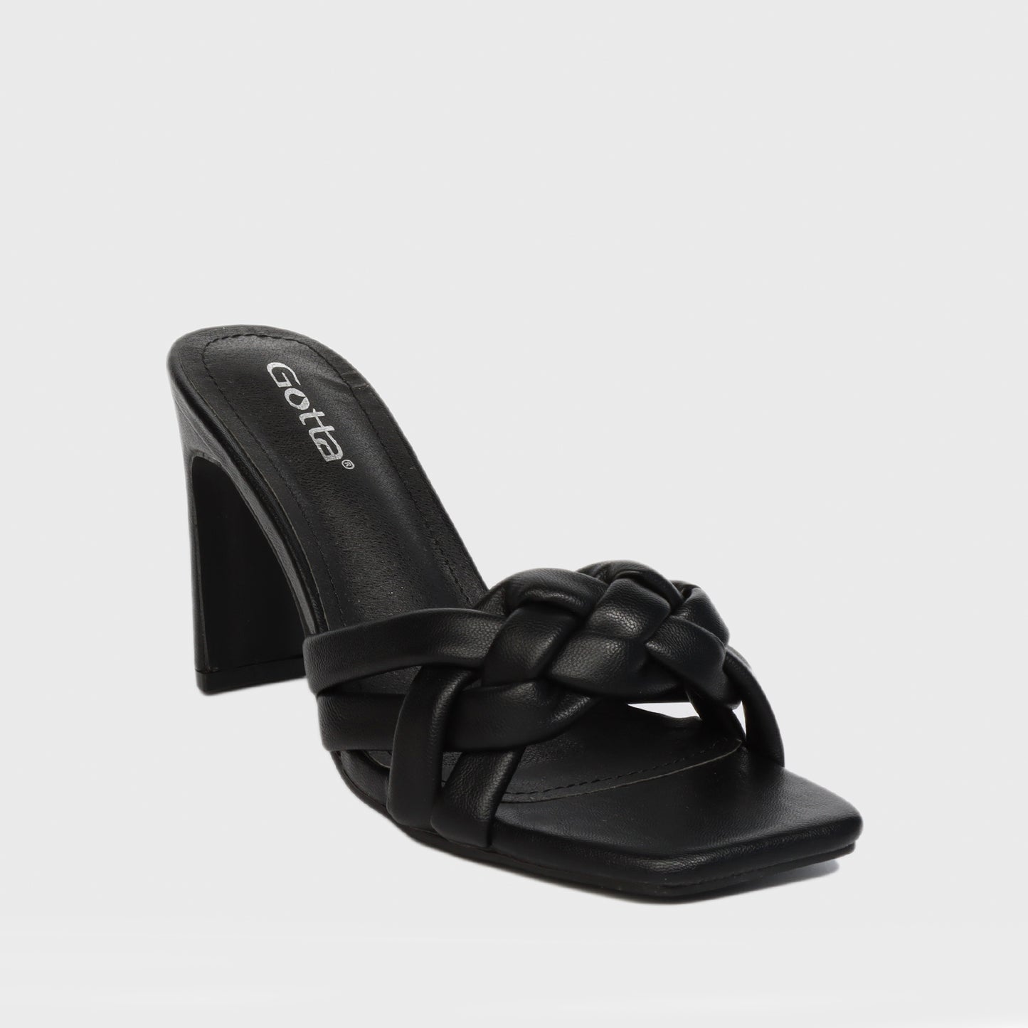 Sandalia Taco Negra Mujer 25701