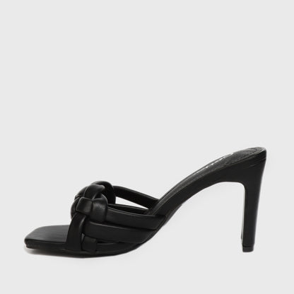 Sandalia Taco Negra Mujer 25701