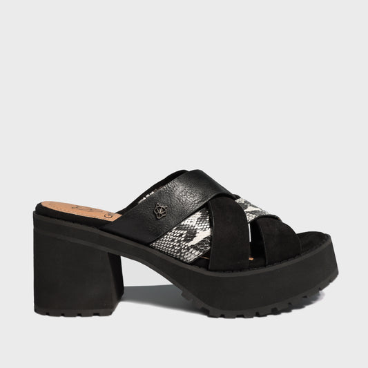 Sandalia Negra Mujer 25795