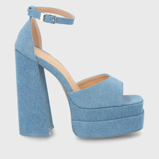 Sandalia Plataforma Denim  Mujer 25911