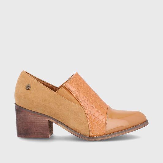 Zapato Taco Camel  Mujer 33731