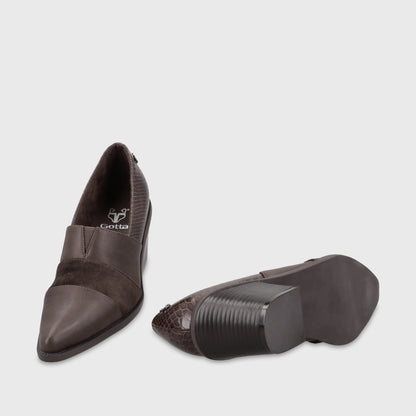 Zapato Taco Café Mujer 3376502