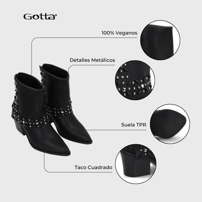 Botin Taco Negro Mujer 33768