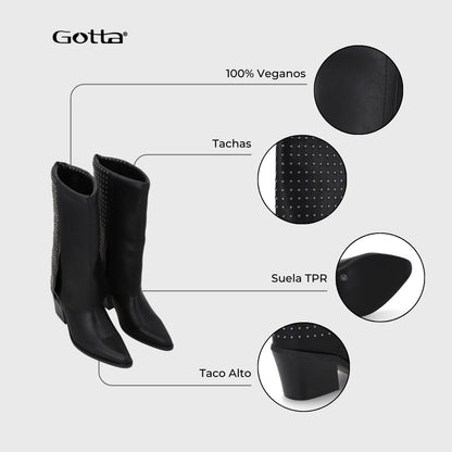 Bota Taco Negra Mujer 33769