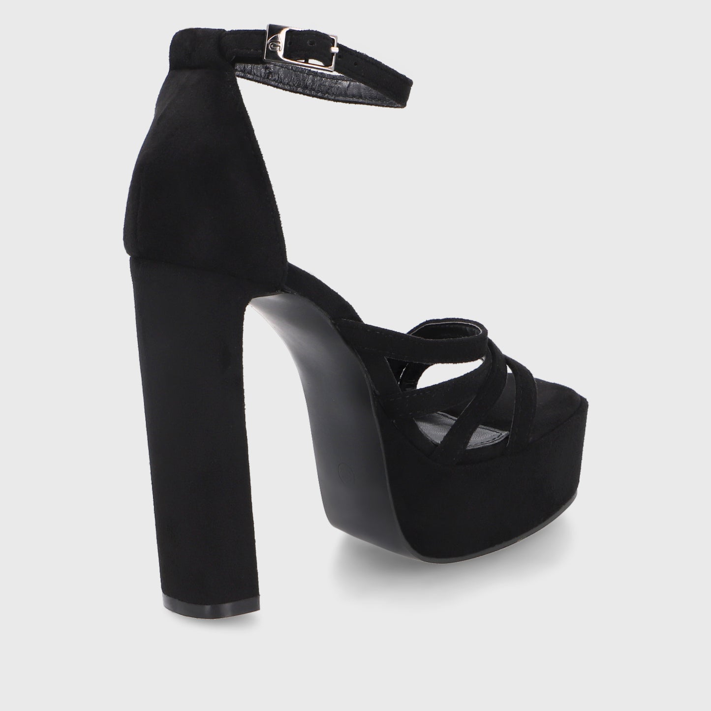 Sandalia Taco Negra  Mujer 35102