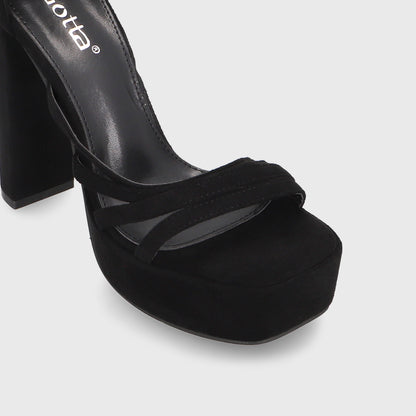 Sandalia Taco Negra  Mujer 35102