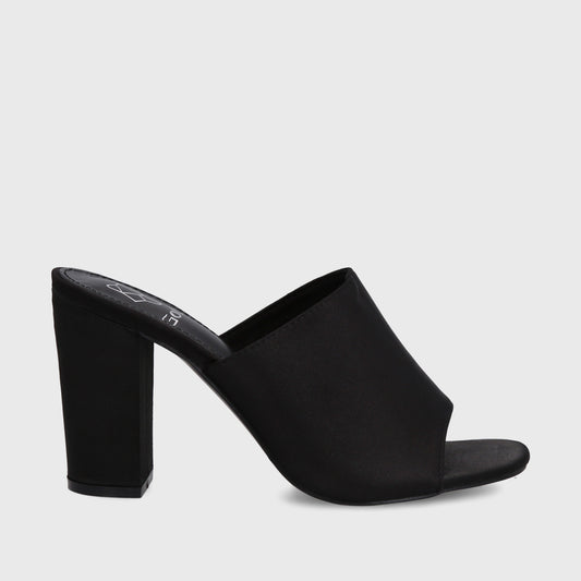 Sandalia Taco Negra Mujer 35121