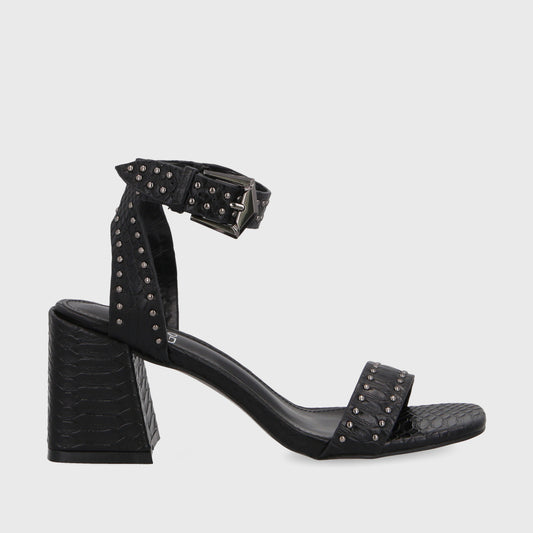 Sandalia Taco Negra Mujer 35131