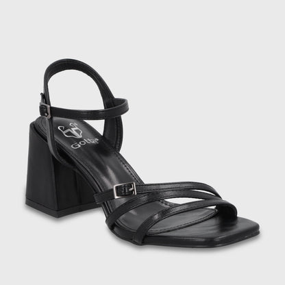 Sandalia Taco Negra Mujer 35134