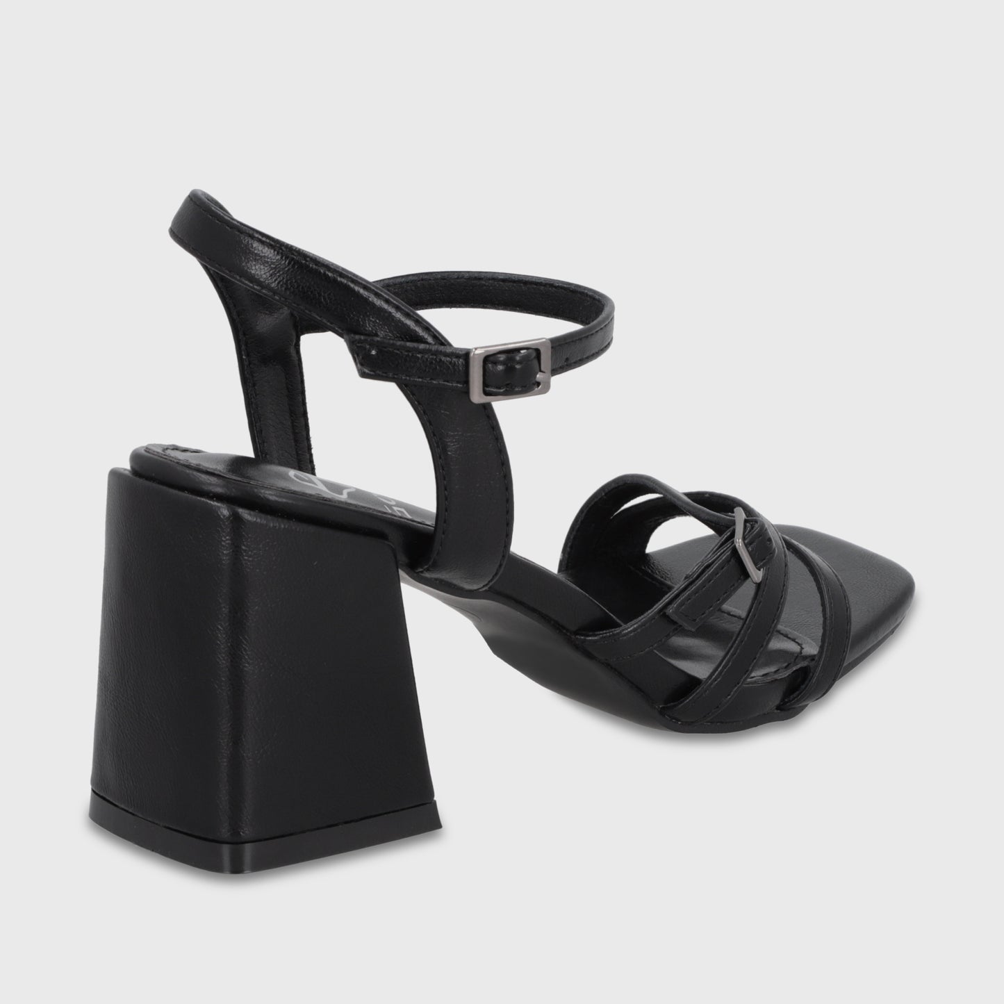 Sandalia Taco Negra Mujer 35134