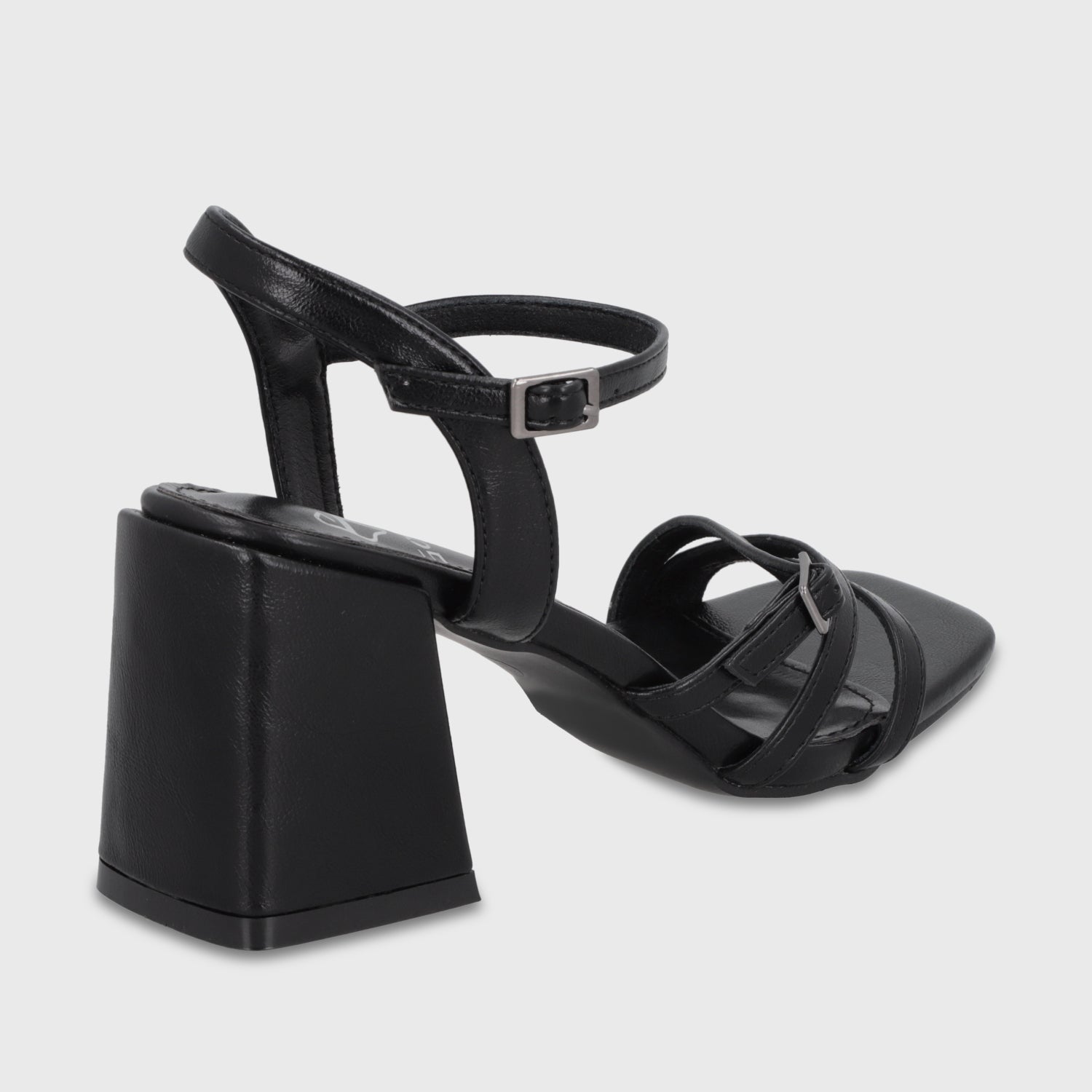 Sandalia Taco Negra Mujer 35134