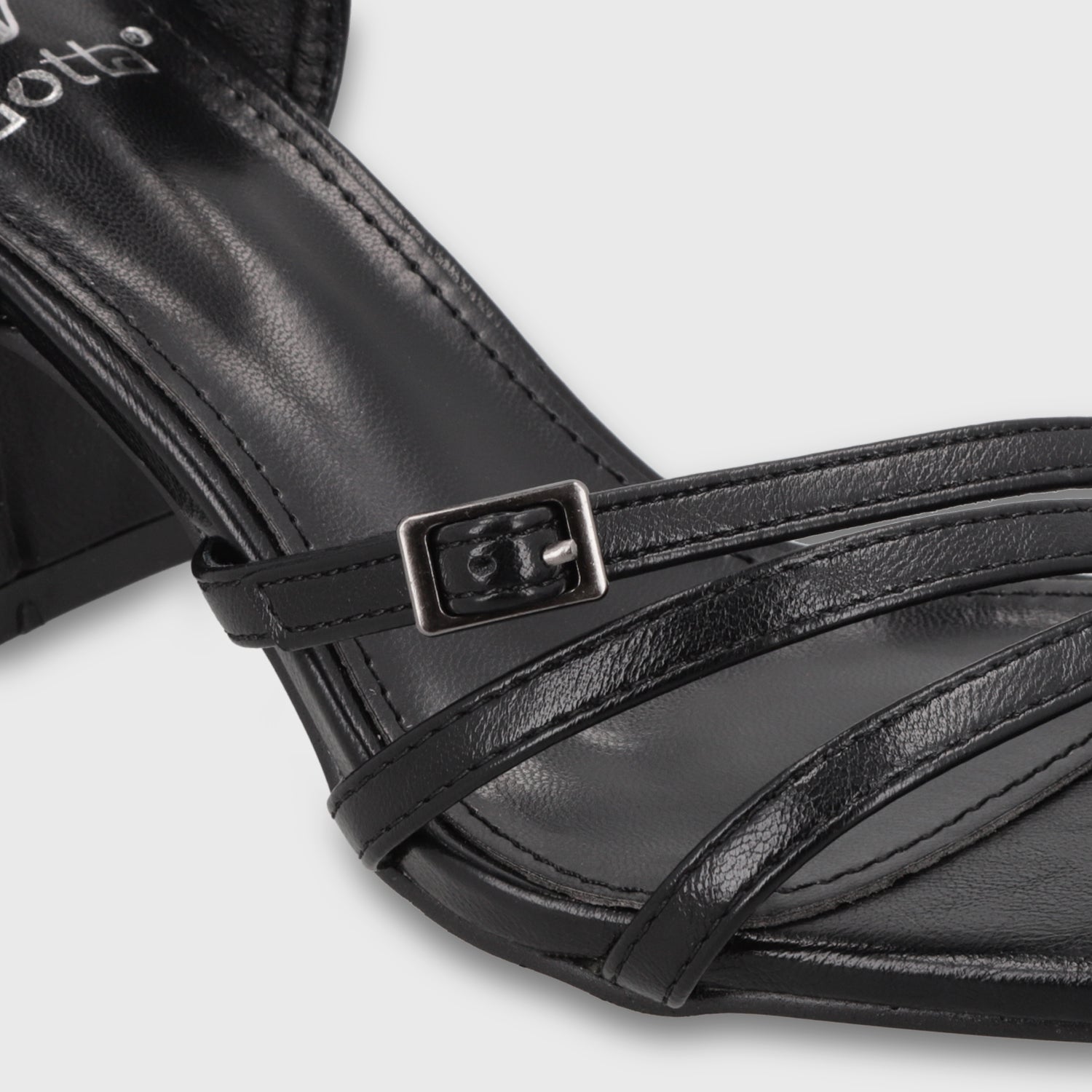 Sandalia Taco Negra Mujer 35134