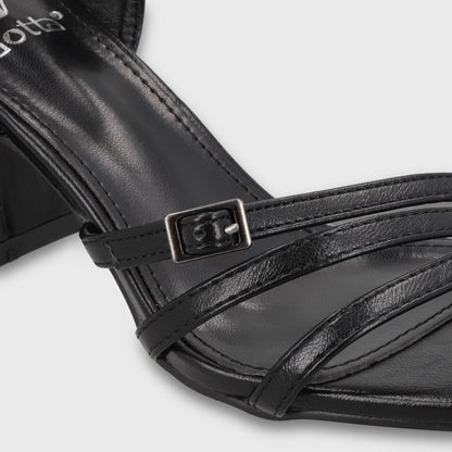 Sandalia Taco Negra Mujer 35134
