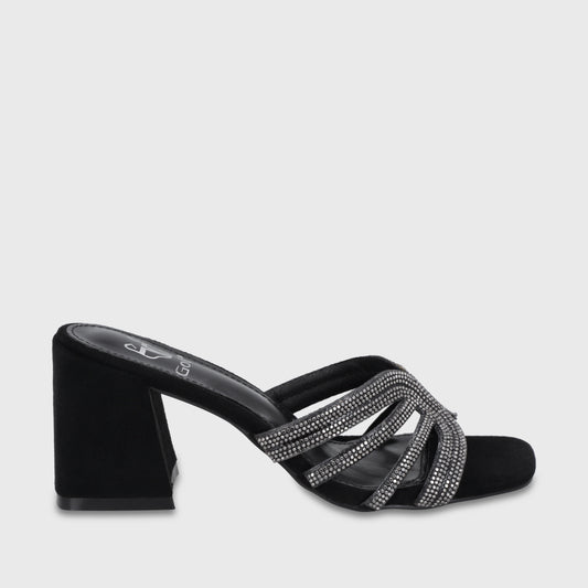 Sandalia Taco Negra Mujer 35135