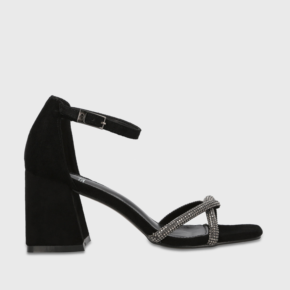 Sandalia Taco Negra Mujer Alicia