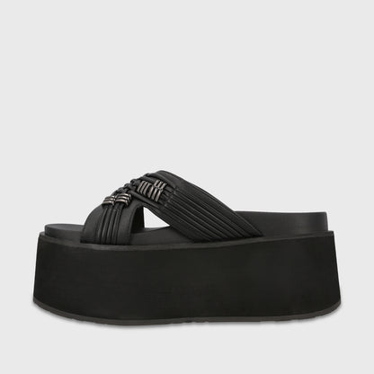 Sandalia Plataforma Negra Mujer Cami