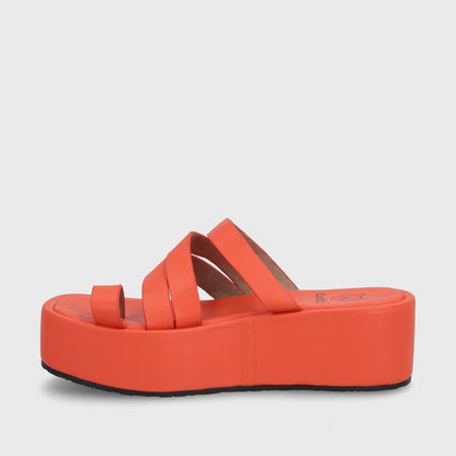 Sandalia Plataforma Naranja Mujer 35221