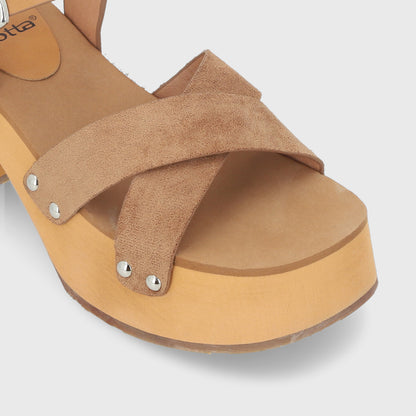 Sandalia Camel Mujer 35263