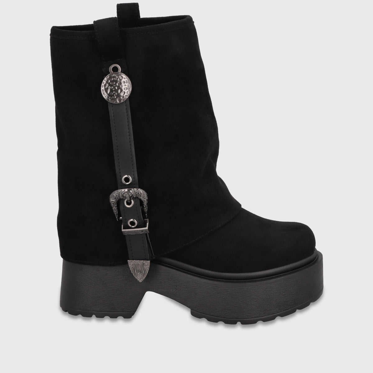 Bota Plataforma Negra Mujer 3580701