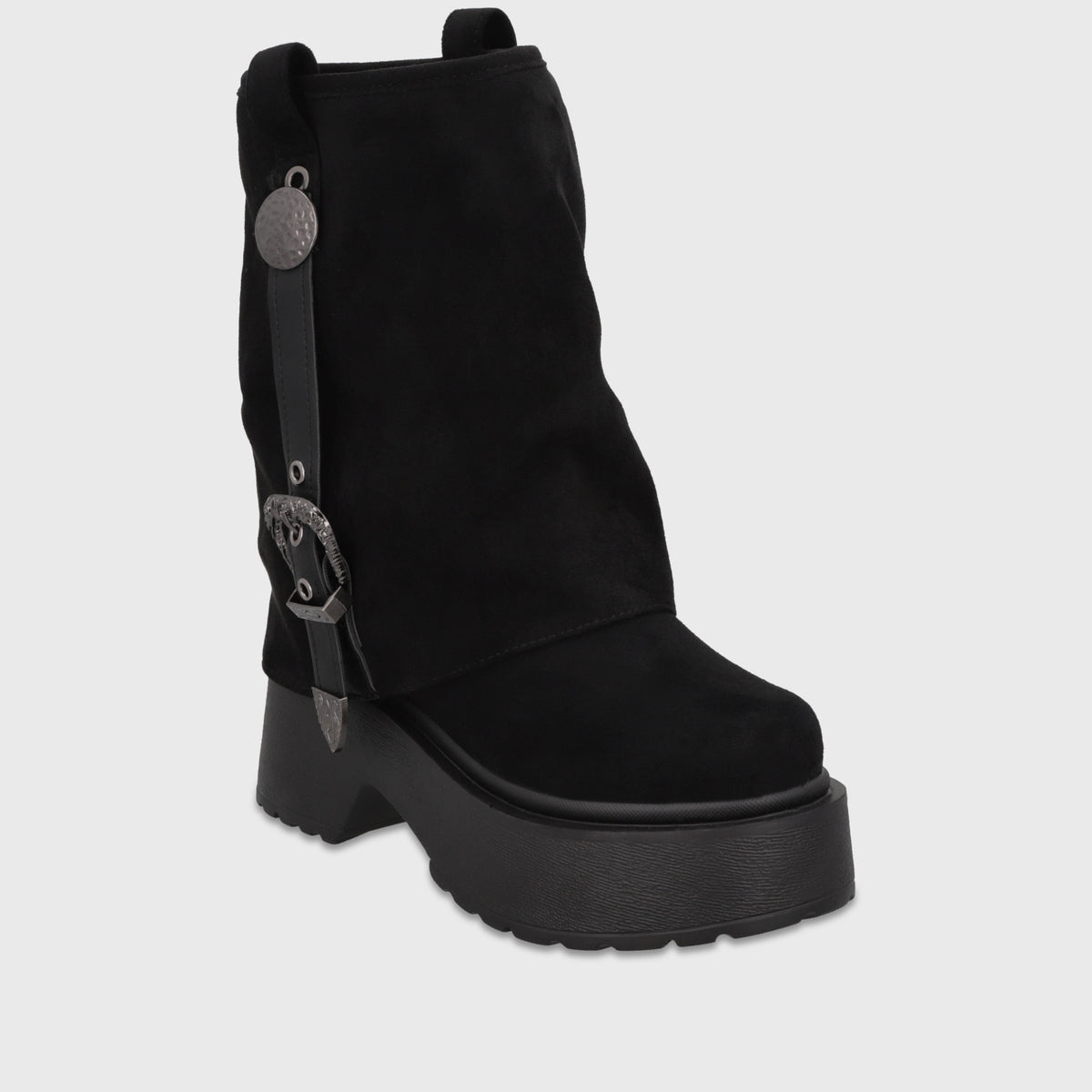 Bota Plataforma Negra Mujer 3580701