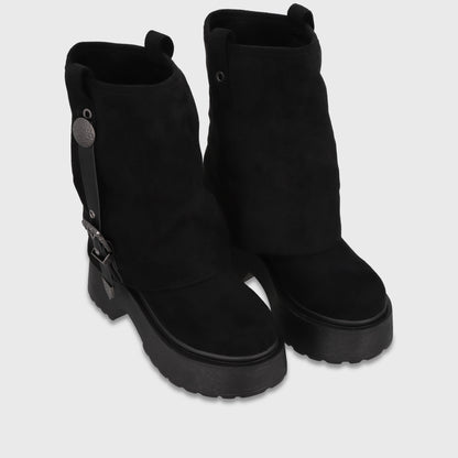 Bota Plataforma Negra Mujer 3580701