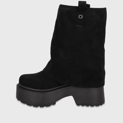 Bota Plataforma Negra Mujer 3580701