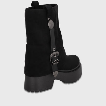Bota Plataforma Negra Mujer 3580701
