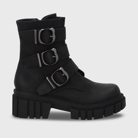 Botin Plataforma Negro Mujer 35934